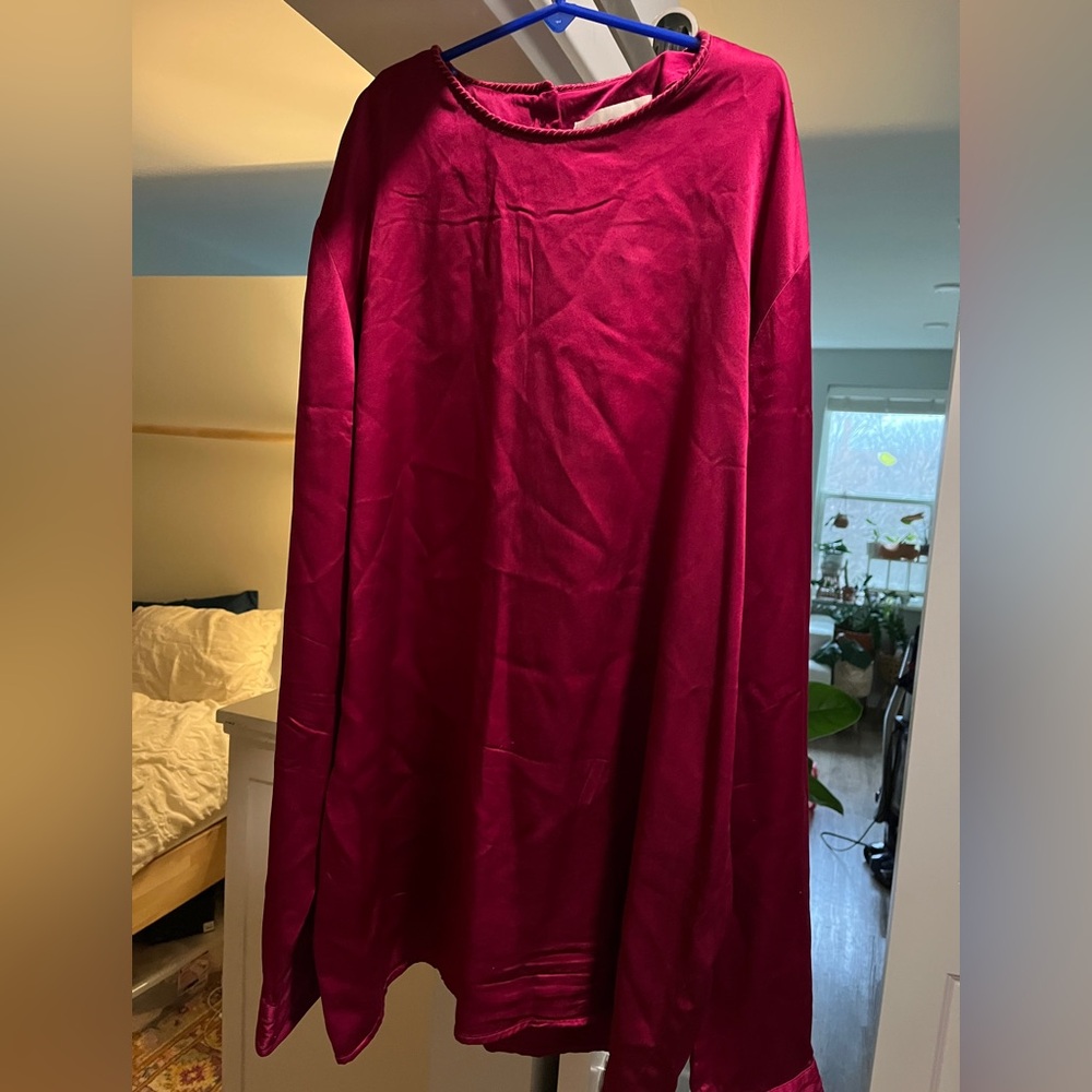 100% silk pink top